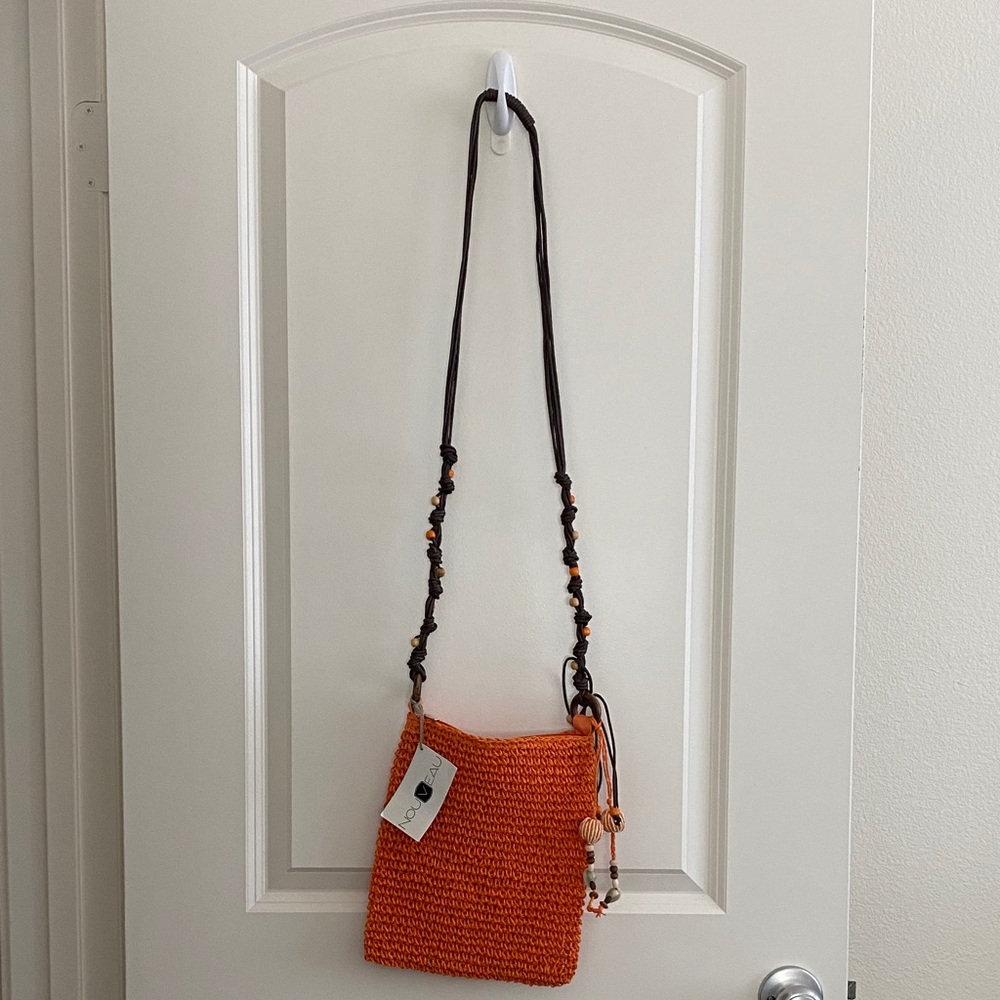 Orange Knit Crossbody Bag - Picture 3 of 5